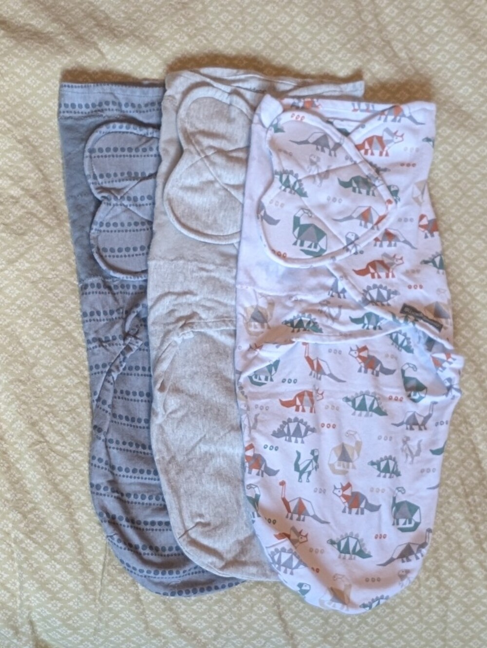 SwaddleMe Neutral Dino & Geometric Print Baby Swaddles, 0-3 Months